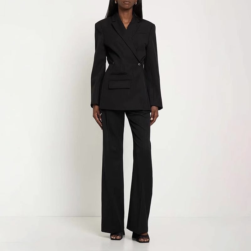 Damen Blazer Asymmetrisch Moderner Schnitt Norvielle