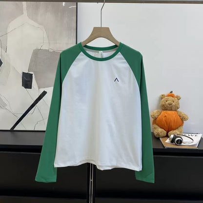 Damen Langarm T-Shirt Baumwolle Weiß