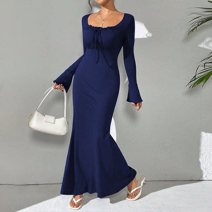 Damen Maxikleid V-Ausschnitt Fließend Norvielle
