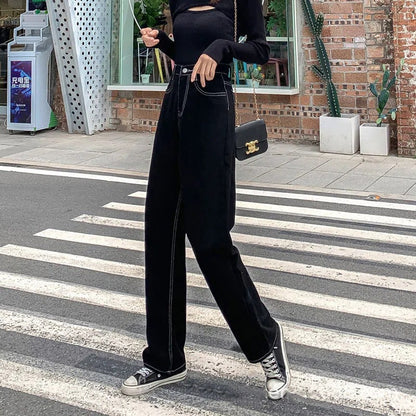 Damen Weite Jeans Hochgeschnitten Norvielle
