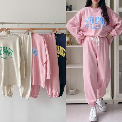Damen Sweatshirt Jogginghose Set mit Logo Norvielle - Norvielle