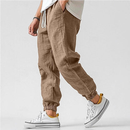 Herren Leinenhose Elastischer Bund Bequem Norvielle