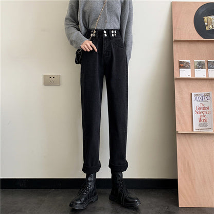 Damen Hochtaillierte Chinohose mit Taschen dunkelblau