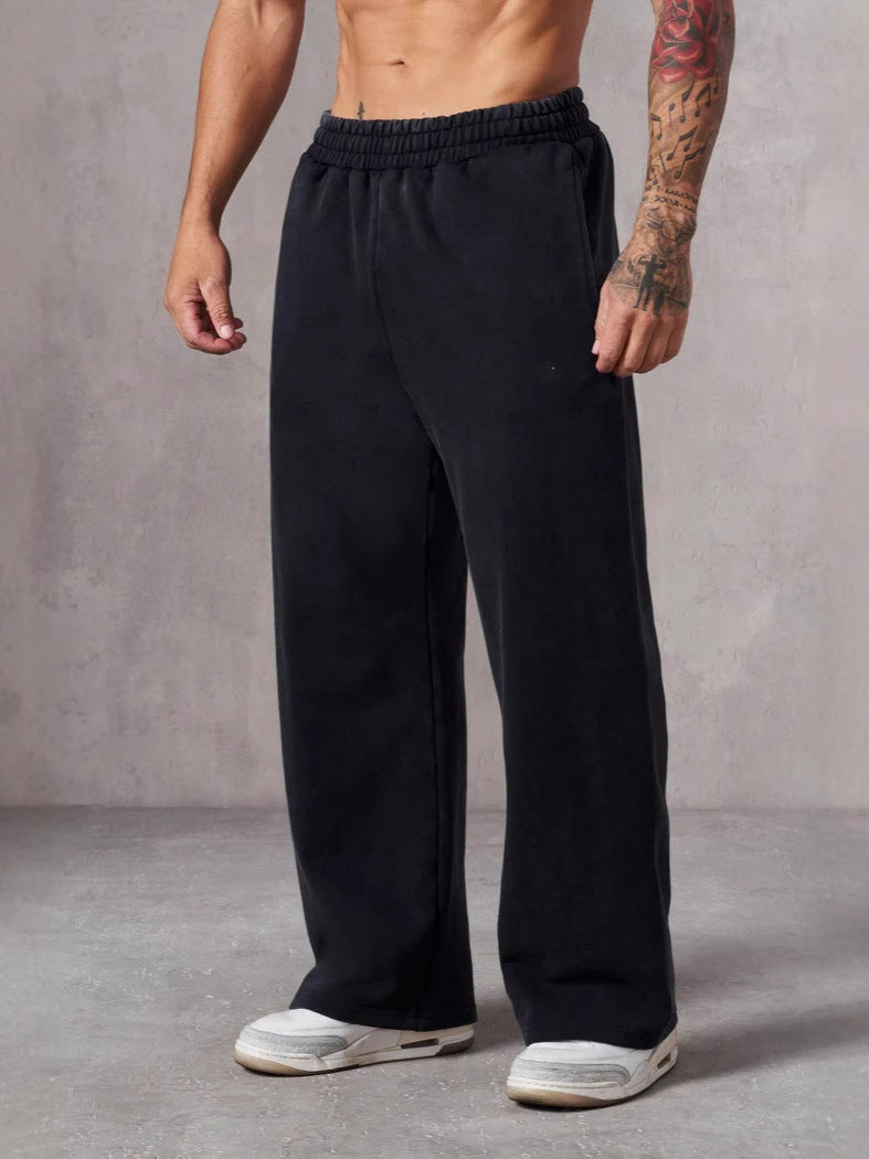Herren Baggy Jogginghose Elastischer Bund Seitentaschen