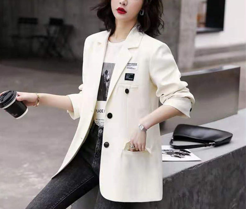 Damen Oversize Blazer Doppelt belegter Schnitt Modern