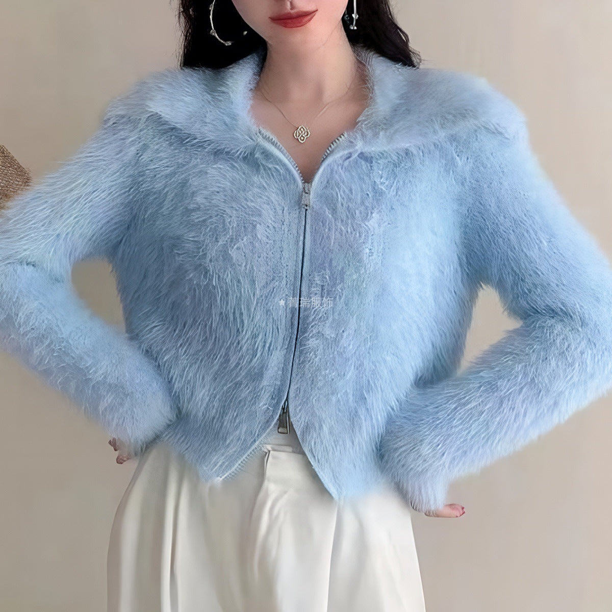 Damen Kurzjacke Flauschig Norvielle
