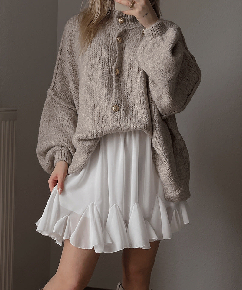 Norvielle Damen Oversize Strickjacke Bequem