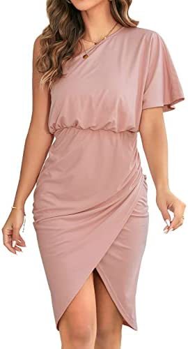 Damen Wickelkleid Asymmetrisch Rüschendetails Norvielle