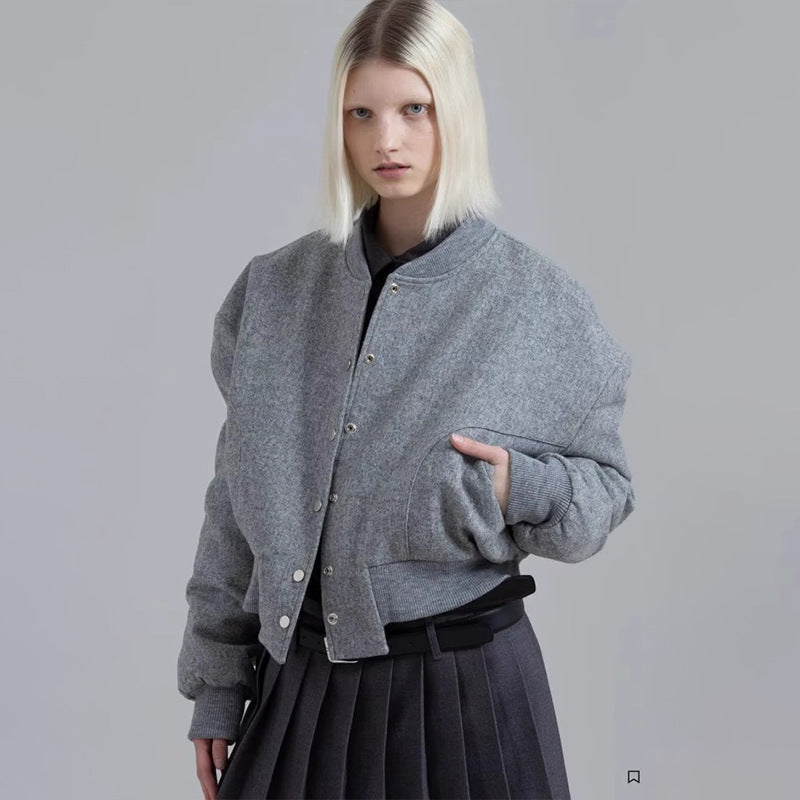 Damen Oversized-Jacke Wollmix Schwarz - Norvielle