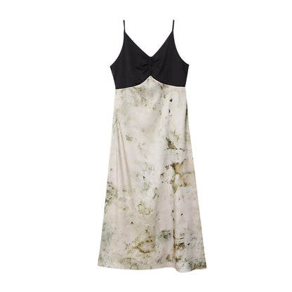 Damen Maxikleid V-Ausschnitt Spaghettiträger Elegantes Abendkleid