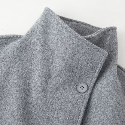 Damen Wolljacke Hochkragen Doppelknopf Norvielle