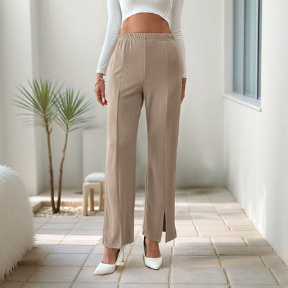 Damen Hosenträger Elegantes Design Seitenschlitze Schwarz Norvielle - Norvielle