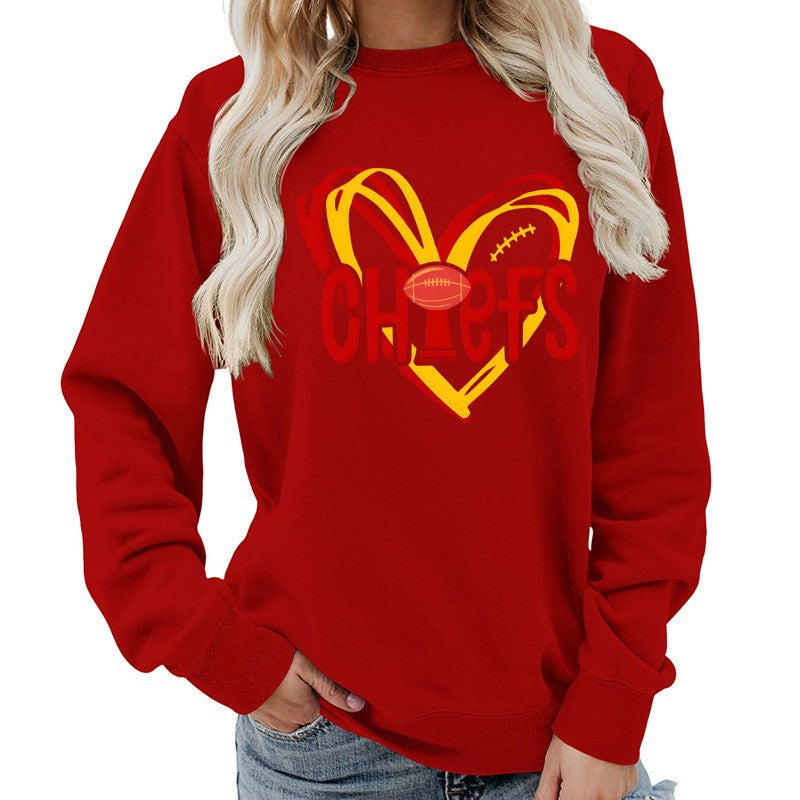 Damen Sweatshirt Herzmotiv Sportgrafiken Norvielle