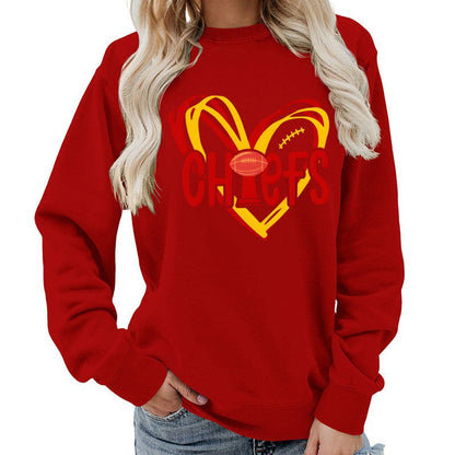 Damen Sweatshirt Herzmotiv Sportgrafiken Norvielle