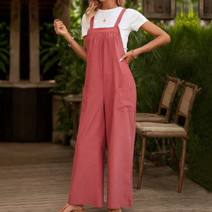 Damen Latzhose Weites Bein Praktische Taschen Norvielle