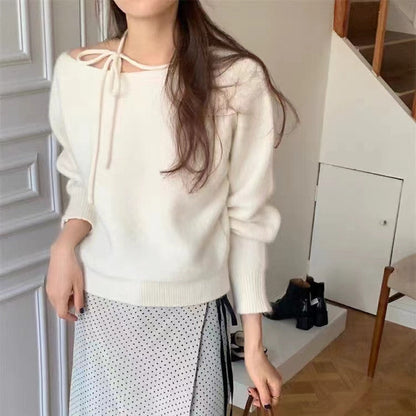 Damen Pullover Weich Norvielle Lässig Dekoratives Halsband