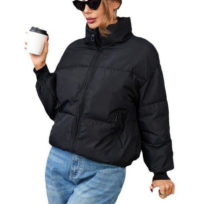 Damen Winterjacke Gesteppt Sportlich Hochkragen Norvielle