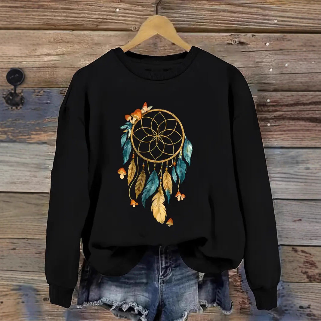Damen Sweatshirt Traumfänger-Design Baumwolle Norvielle - Norvielle