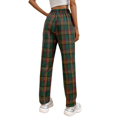 Damen Karohose Elastischer Bund Schmal