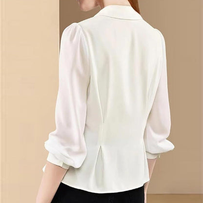 Damen Bluse Strukturiert Puffärmel Norvielle