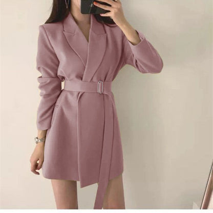Damen Blazer-Kleid Tailliert Gürtel Norvielle
