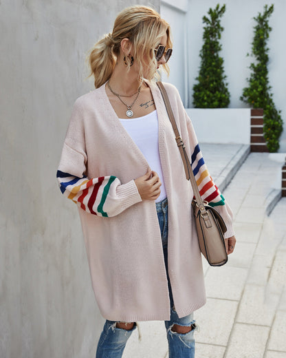 Damen Strickjacke mit farbigen Ärmeln Norvielle