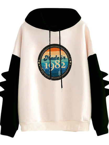 Damen Kapuzenpullover Retro-Design Norvielle