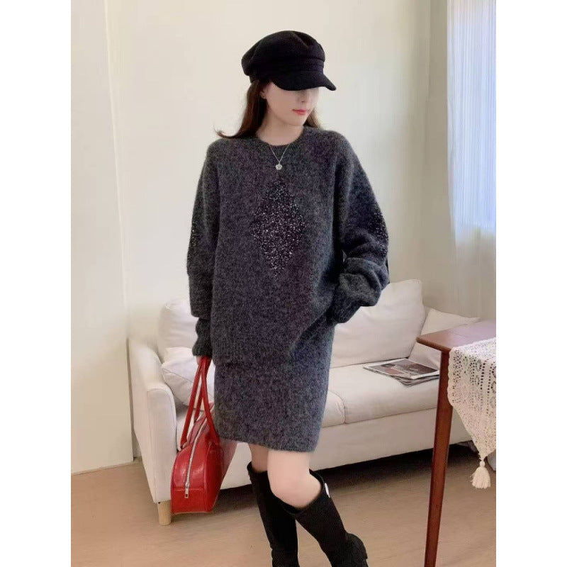 Damen Strickpullover Lässiger Schnitt Mit Diamantdetails Norvielle