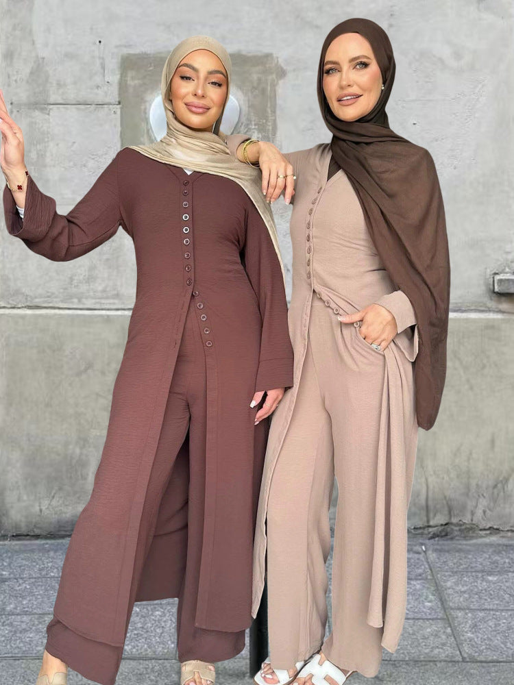 Damen Jumpsuit Elegant Knopfdesign Weites Bein Norvielle