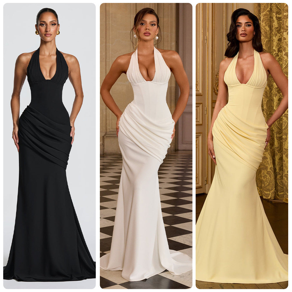 Damen Abendkleid Wickeldesign V-Ausschnitt Norvielle - Norvielle