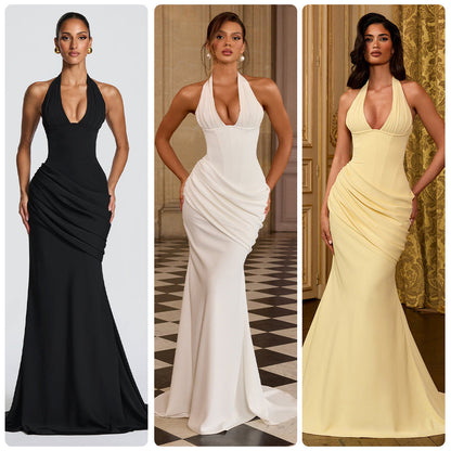 Damen Abendkleid Wickeldesign V-Ausschnitt Norvielle - Norvielle