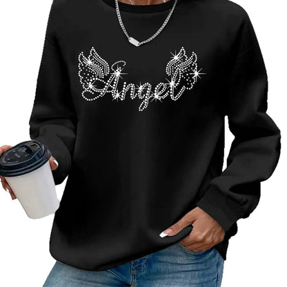 Damen Sweatshirt Glitzernd Lässig Norvielle