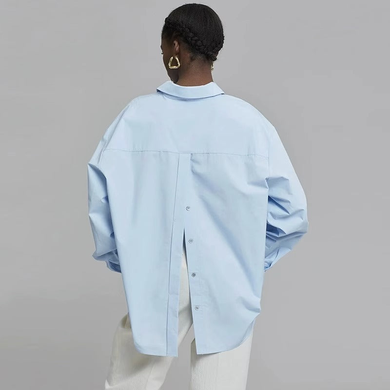 Damen Oversize-Hemd Norvielle Baumwolle Weiß