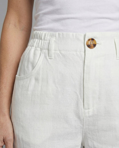 Damen Chinohose Bequem Umschlag-Saum