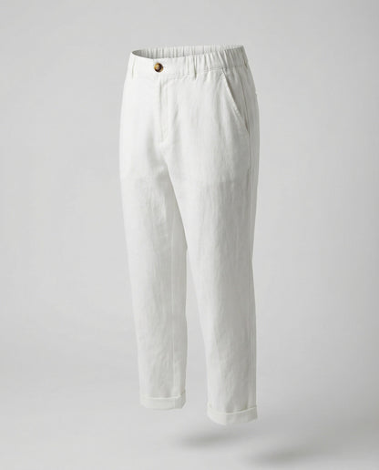 Damen Chinohose Bequem Umschlag-Saum