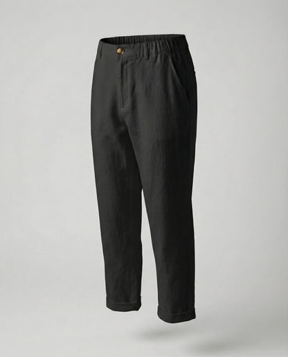 Damen Chinohose Bequem Umschlag-Saum