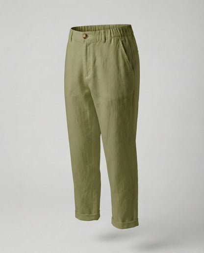 Damen Chinohose Bequem Umschlag-Saum