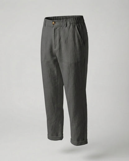 Damen Chinohose Bequem Umschlag-Saum