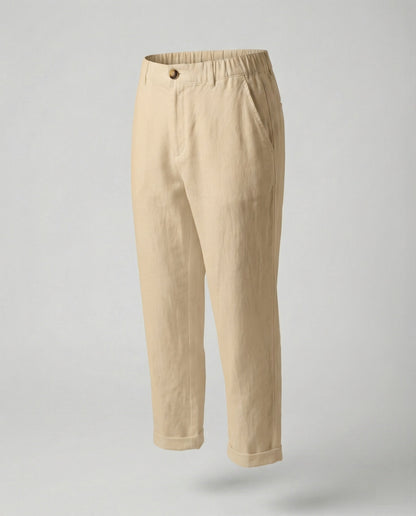 Damen Chinohose Bequem Umschlag-Saum
