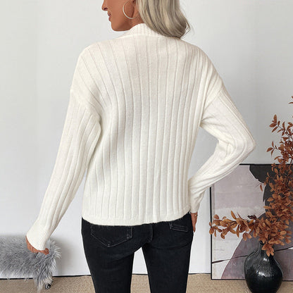 Damen Strickpullover Herzknöpfe Struktur Norvielle