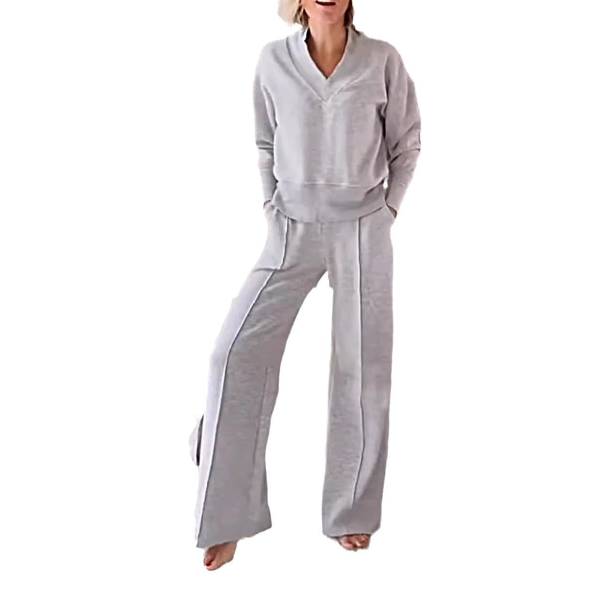 Damen Loungewear-Set V-Ausschnitt Weit Norvielle