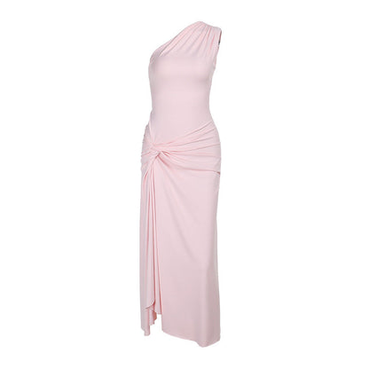 Damen Maxikleid Asymmetrischer Schnitt Seitlicher Schlitz