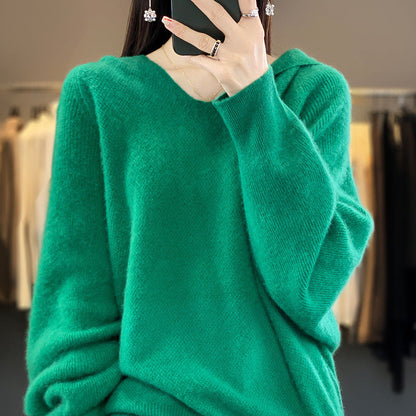 Damen Pullover V-Ausschnitt Voluminöse Ärmel Norvielle