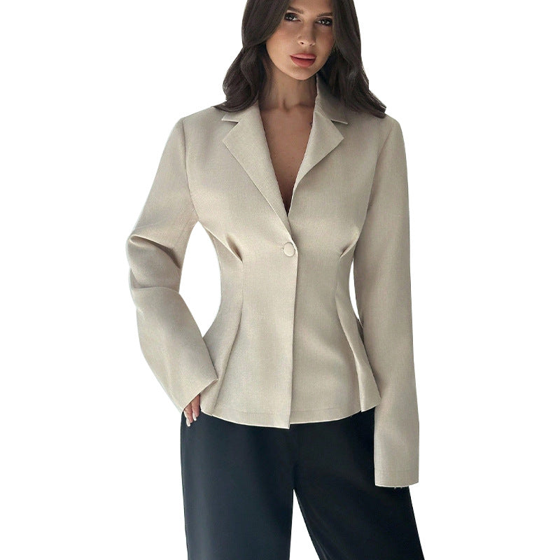 Damen Blazer Tailliert Feiner Stoff