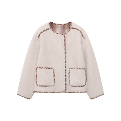 Damen Teddyjacke Lässig mit Taschen Norvielle