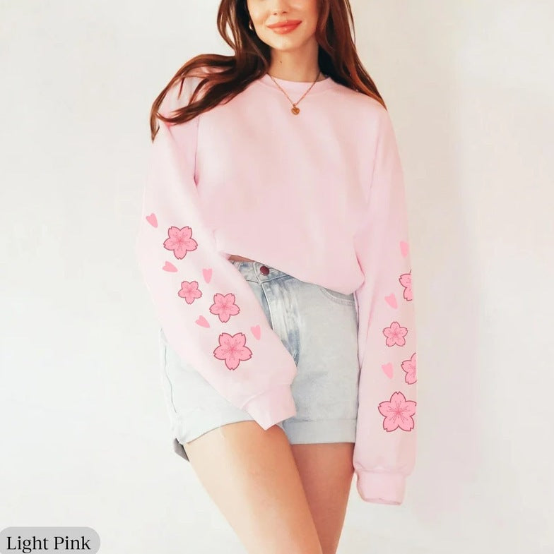 Damen Sweatshirt Florales Design Großärmelig Norvielle