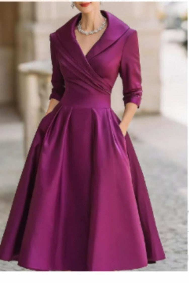 Damen Wickelkleid mit Schößchen und Taschen Norvielle