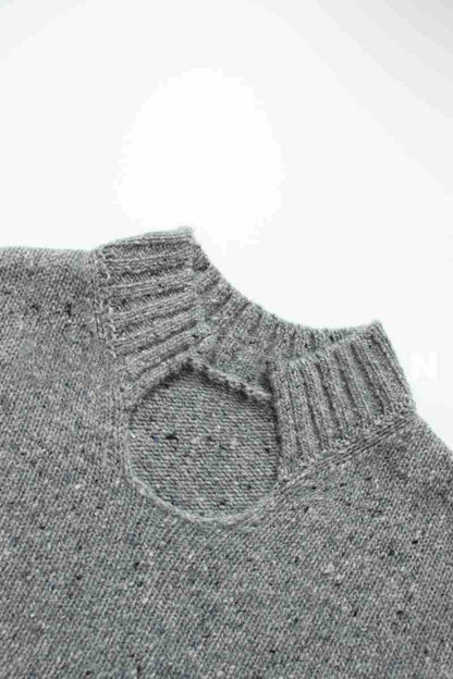 Damen Grobstrickpullover Stehkragen Norvielle