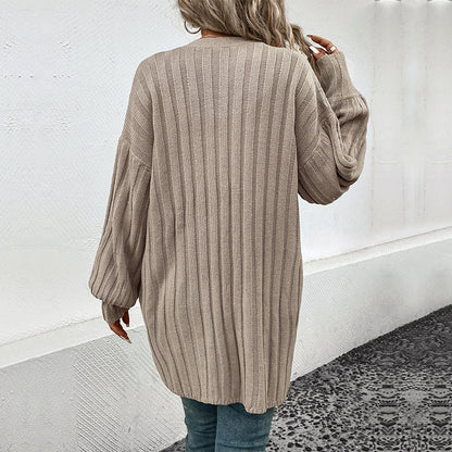 Damen Strickjacke Rippenmuster Locker Norvielle
