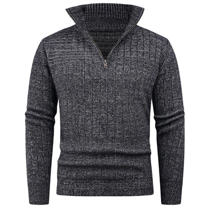 Herren Strickpullover Moderner Reißverschluss Rippstruktur Bequem